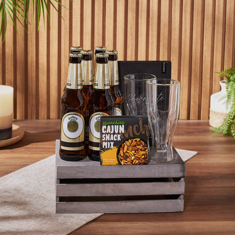 St. James Town Beer &amp; Snack Basket, snack gift, snack, beer gift, beer, New Hampshire Delivery