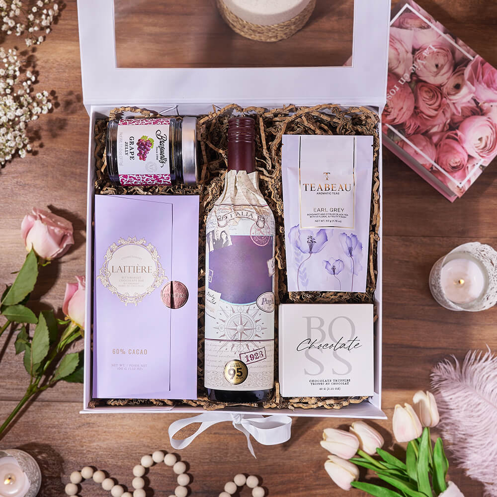Striking Wine &amp; Chocolate Gift Box, wine gift, wine, chocolate gift, chocolate, tea gift, tea, New Hampshire Delivery