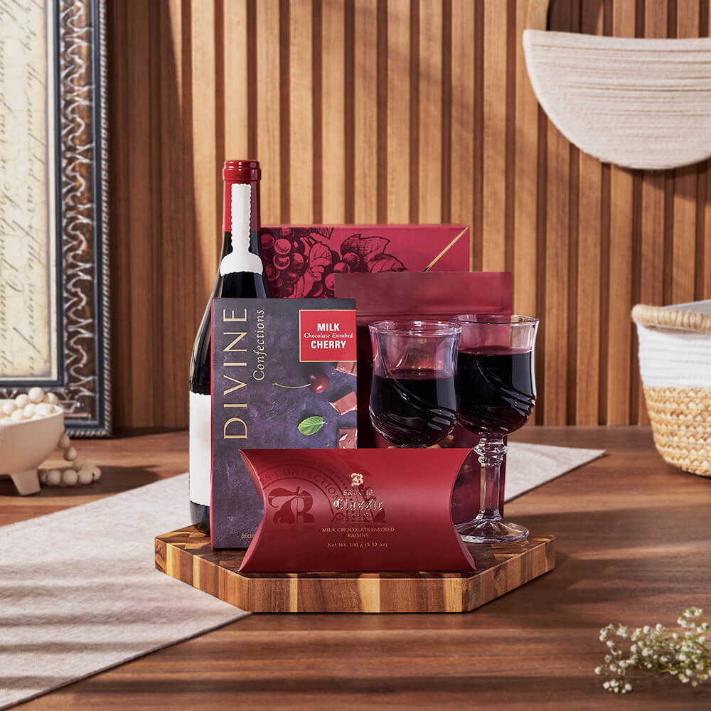 Tempting Chocolate &amp; Wine Gift, wine gift, wine, chocolate gift, chocolate, New Hampshire Delivery