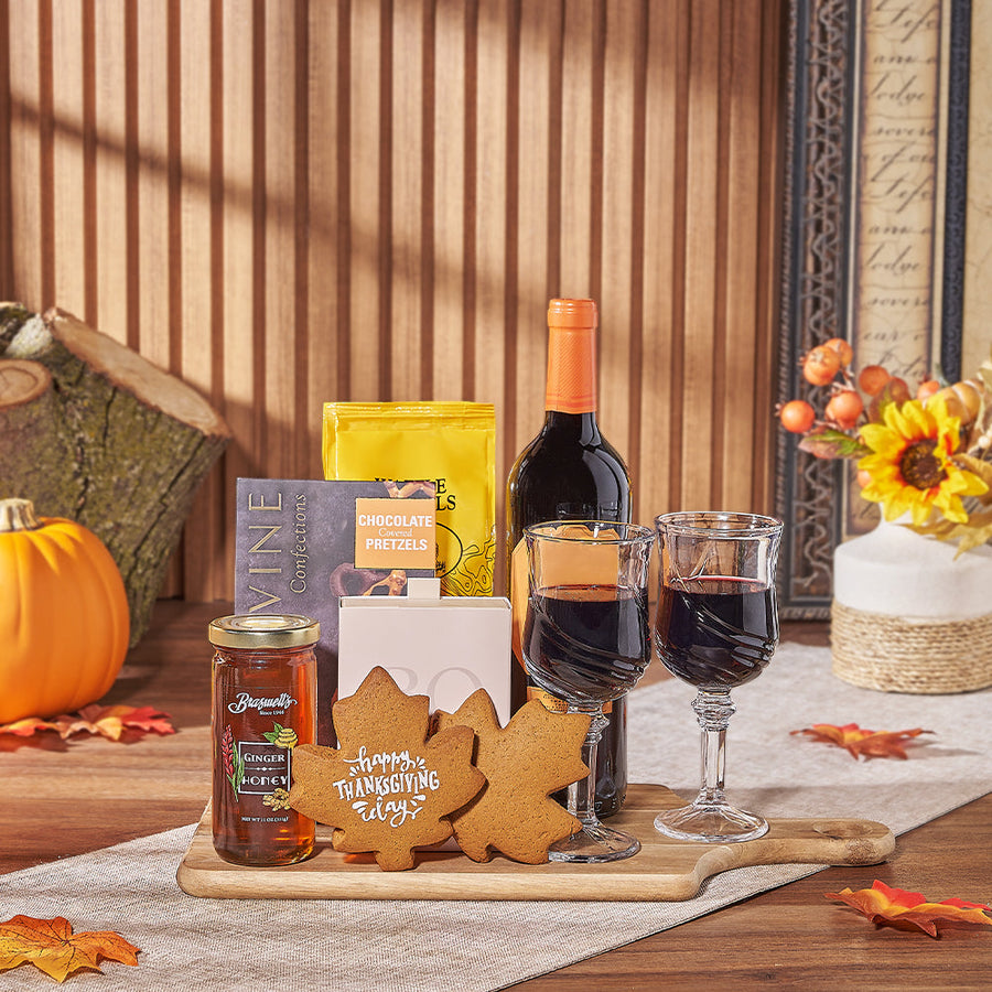 Thanksgiving Cookie & Wine Gift, thanksgiving gift, thanksgiving, wine gift, wine, cookie gift, cookie, New Hampshire delivery