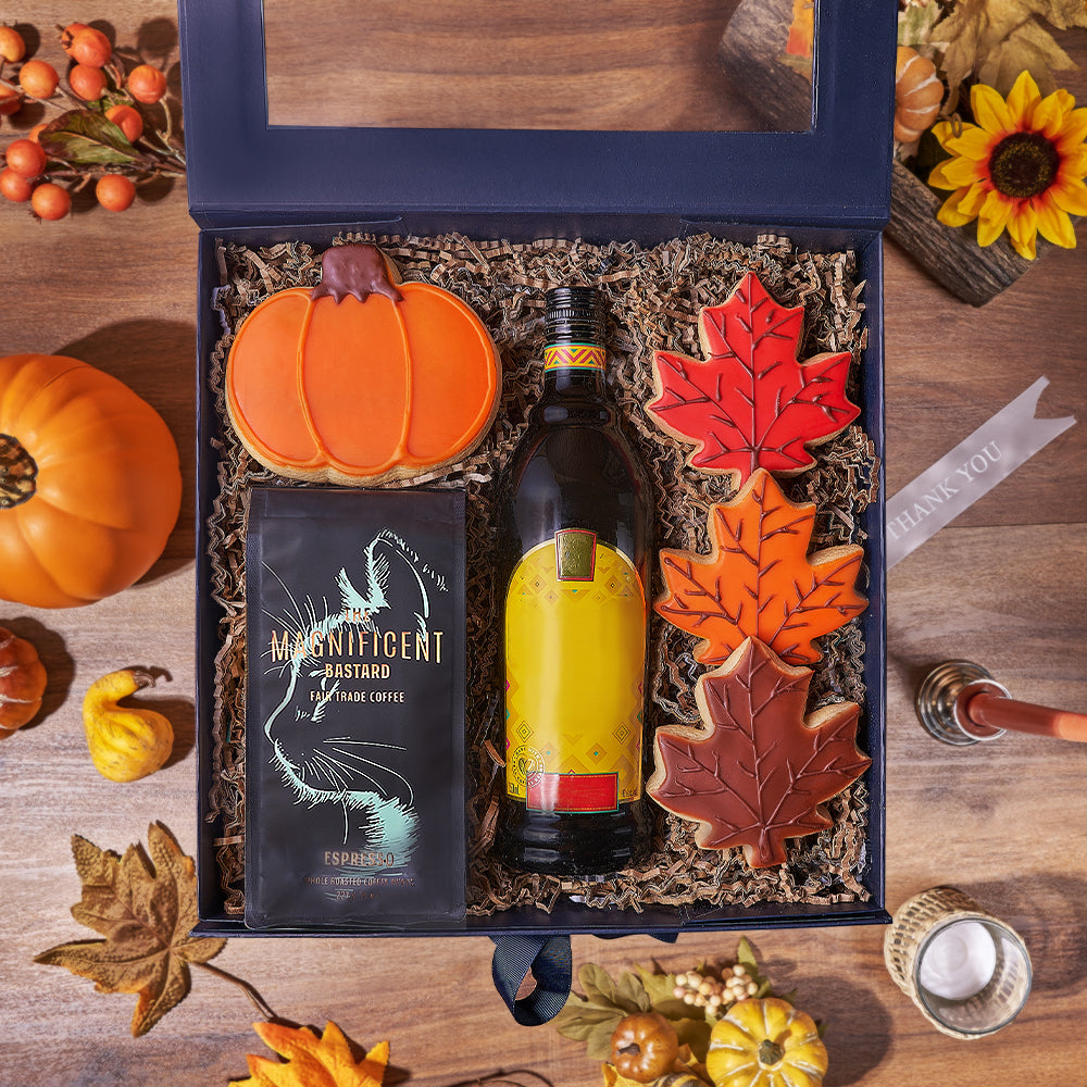 Thanksgiving Spirits &amp; Coffee Gift, coffee gift, coffee, liquor gift, liquor, thanksgiving gift, thanksgiving, cookie gift, cookie, New Hampshire delivery