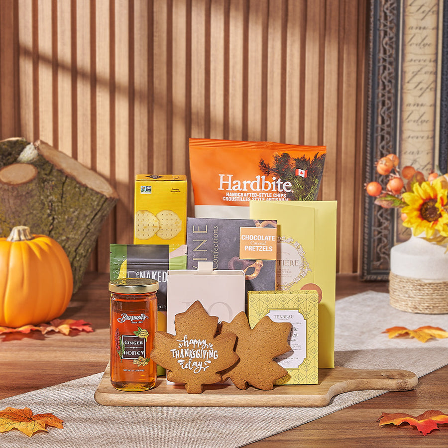 Thanksgiving Tea & Treat Gift, thanksgiving gift, thanksgiving, tea gift, tea, chocolate gift, chocolate, cookie gift, cookie, New Hampshire delivery
