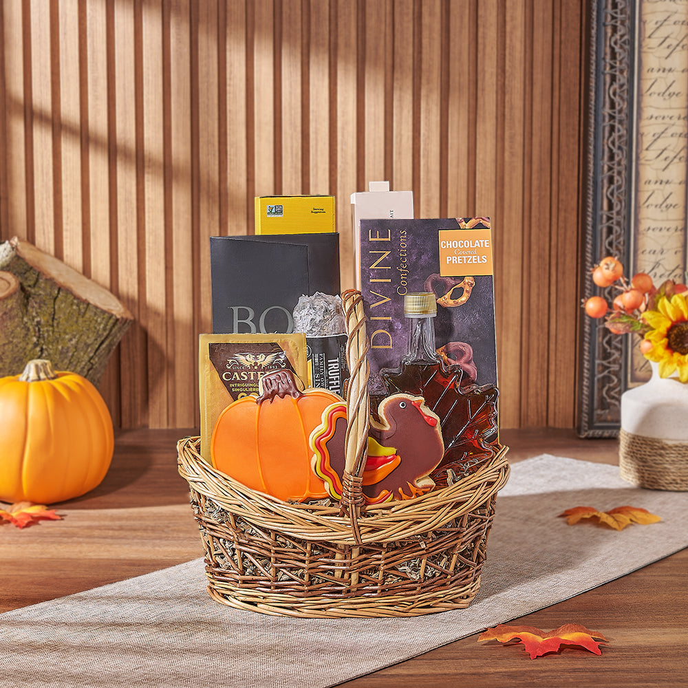 Thanksgiving Treat &amp; Cookie Basket, cookie gift, cookie, thanksgiving gift, thanksgiving, chocolate gift, chocolate, charcuterie gift, charcuterie, New Hampshire delivery