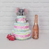 The Diaper Gateau Gift Set with Champagne from New Hampshire Baskets - New Hampshire Delivery