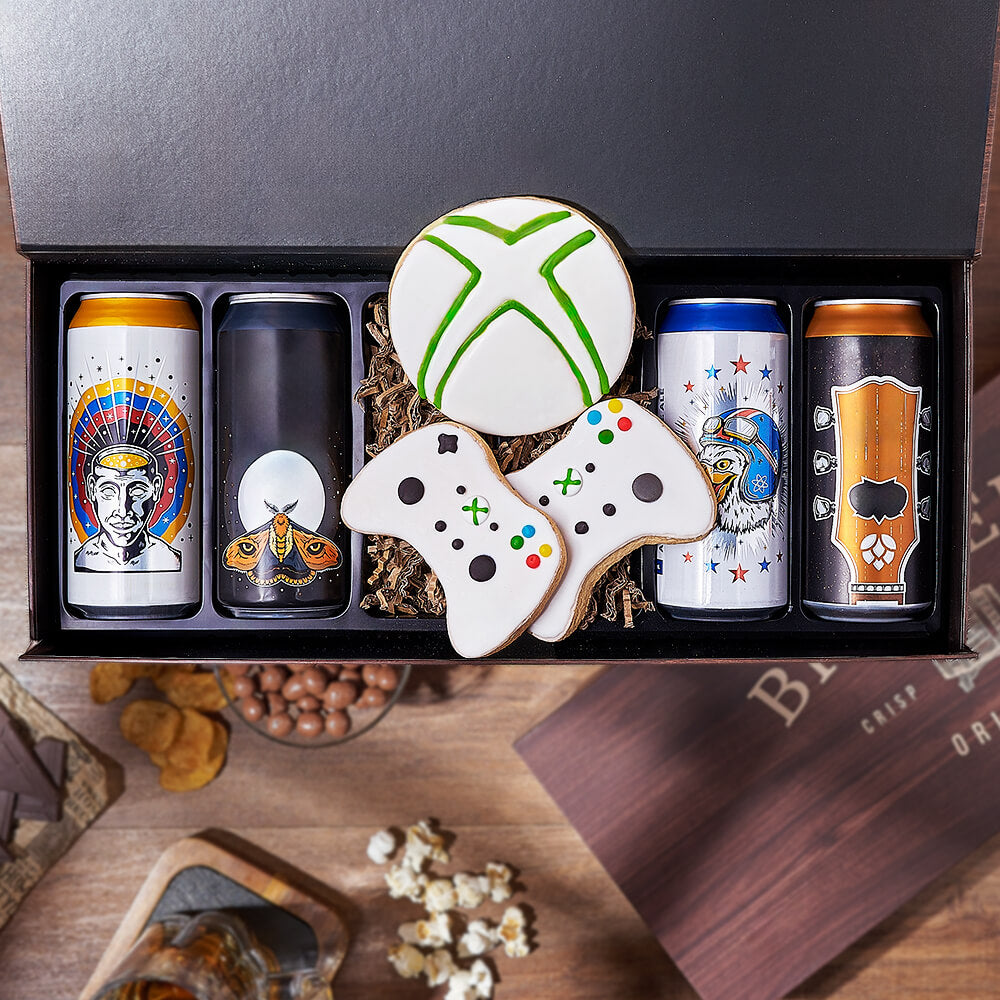 Video Game &amp; Craft Beer Box, beer gift, beer, gaming gift, gaming, cookie gift, cookie, New Hampshire Delivery