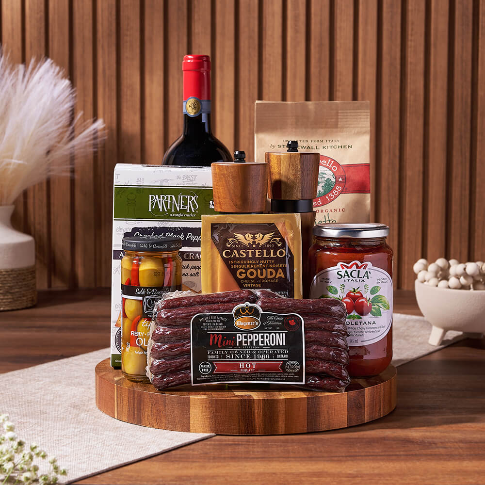 Wine &amp; Pasta Serving Gift, wine gift, wine, pasta gift, pasta, cheese gift, cheese, charcuterie gift, charcuterie, New Hampshire Delivery