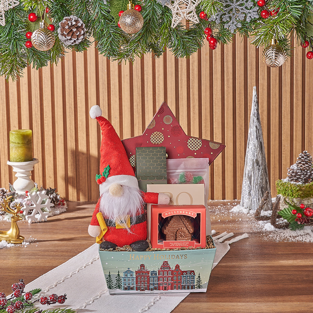 Festive Christmas Market Tray with Hollyberry Chocolates – how the gift is presented