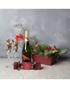 Truffles & Champagne Set, champagne gift baskets, Christmas gift baskets, gourmet gift baskets
