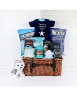 LITTLE PUPPY NEWBORN GIFT BASKET, baby boy gift basket, welcome home baby gifts, new parent gifts
